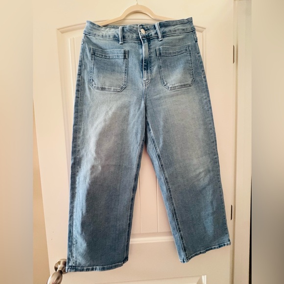 Quince Bella Stretch Patch Pocket Wide Leg Jeans - Size 31 - Picture 2 of 5